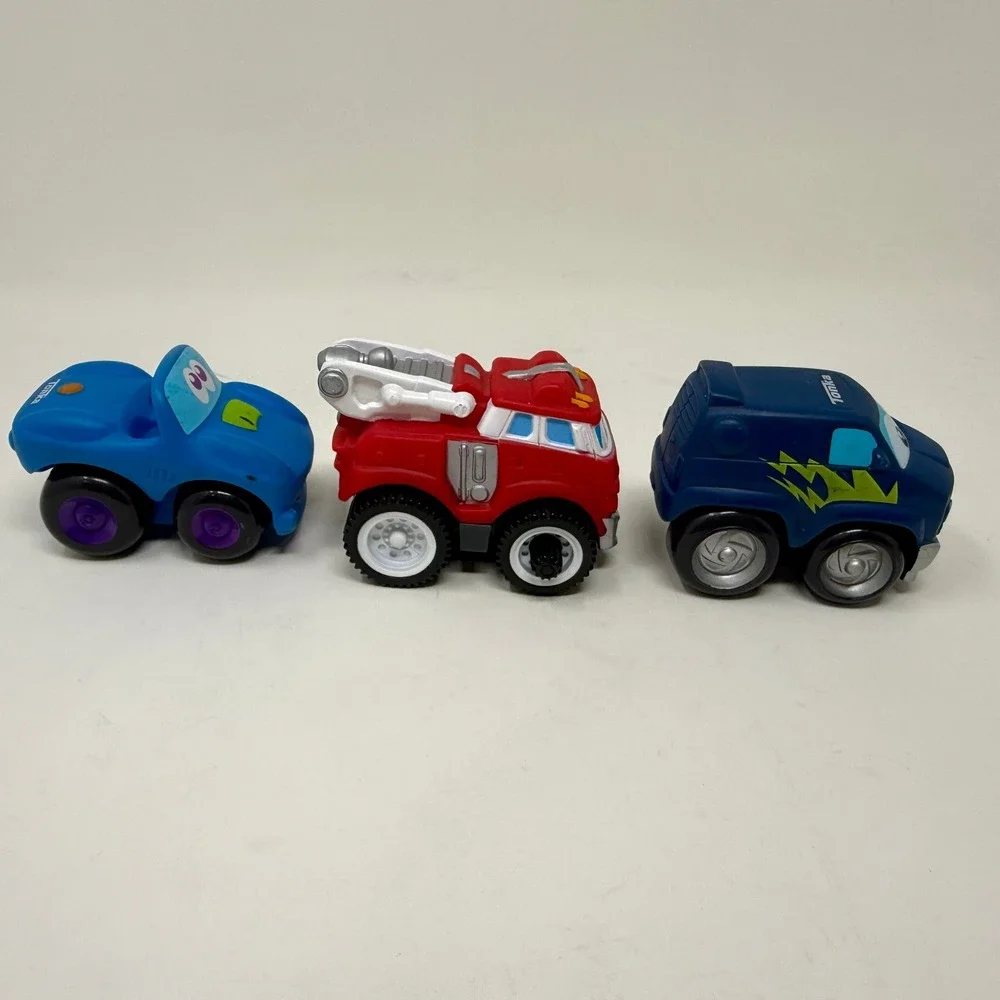 Lot of 3 Tonka Chuck & Friends Vehicles - Boomer Fire Truck & 2 Cars - Hasbro